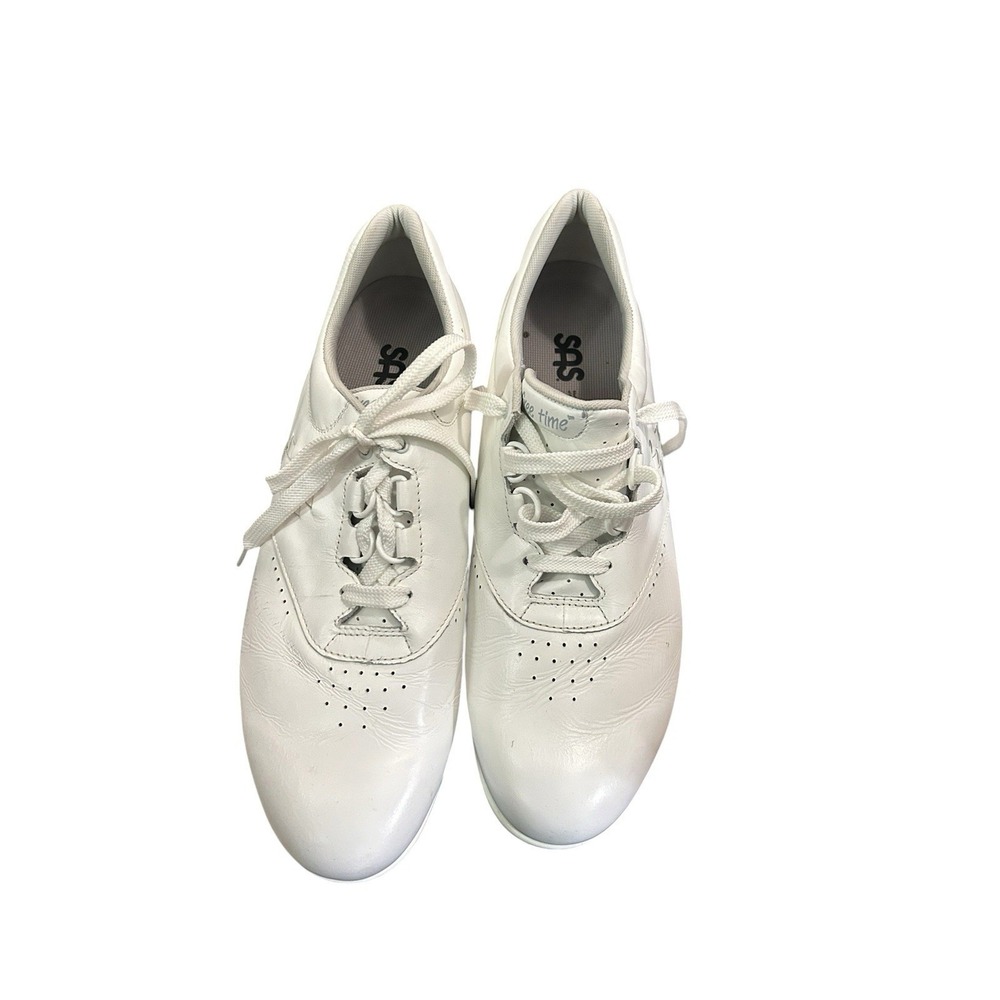 SAS Free Time White Leather Walking Shoes Woman SZ 12N Narrow Orthopedic Comfort